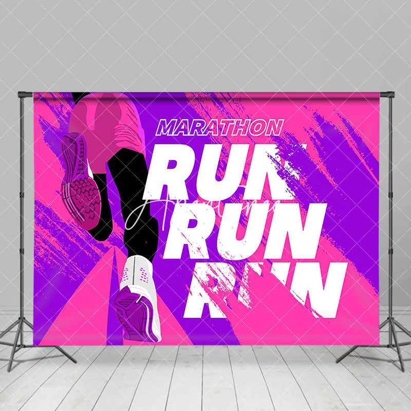 Aperturee - Aperturee Purple Pink Running Athlete Marathon Sport Backdrop