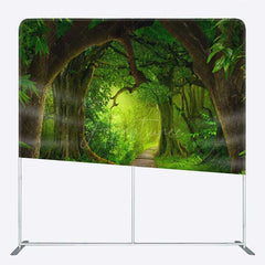 Aperturee - Aperturee Quiet Forest Trail Green Square Tension Backdrop