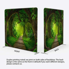 Aperturee - Aperturee Quiet Forest Trail Green Square Tension Backdrop