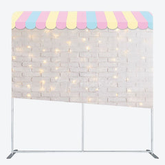 Aperturee - Aperturee Rainbow Canopy Sparkle Brick Wall Pillow Case Backdrop