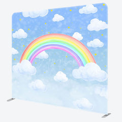 Aperturee - Aperturee Rainbow Cloud Starry Night Square Tension Backdrop
