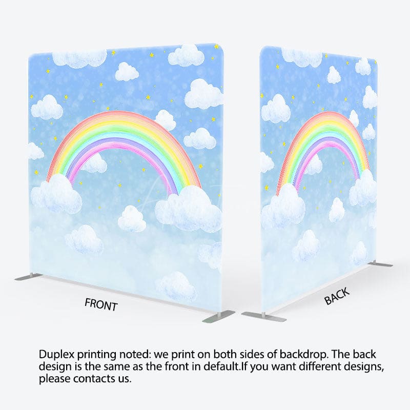 Aperturee - Aperturee Rainbow Cloud Starry Night Square Tension Backdrop