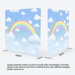 Aperturee - Aperturee Rainbow Cloud Starry Night Square Tension Backdrop