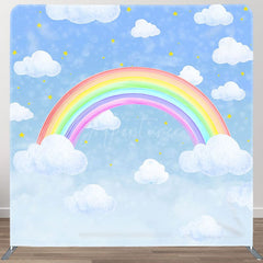 Aperturee - Aperturee Rainbow Cloud Starry Night Square Tension Backdrop
