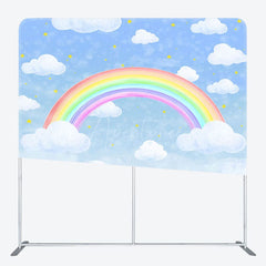 Aperturee - Aperturee Rainbow Cloud Starry Night Square Tension Backdrop