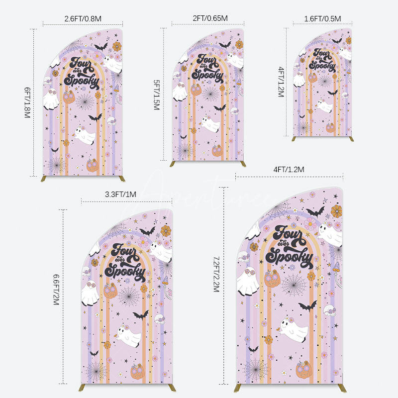 Aperturee - Aperturee Rainbow Half Moon Arch Halloween Four Ever Spooky Half Moon Arch Backdrop