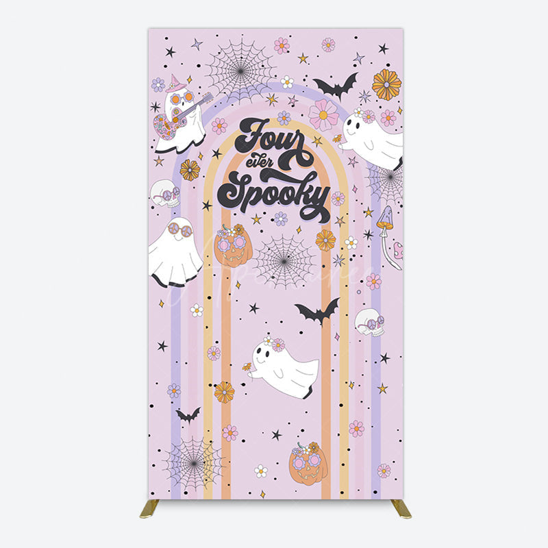 Aperturee - Aperturee Rainbow Rectangle Halloween Four Ever Spooky Rectangle Backdrop
