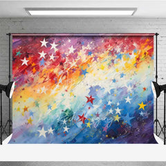Aperturee - Aperturee Rainbow Star Texture Photography Backdrop Colorful Oil Painting Sky Photo Background Vibrant Abstract Art Photo Booth