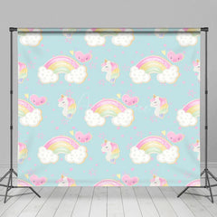 Aperturee - Aperturee Rainbow Unicorn Heart Cartoon Cake Smash Backdrop
