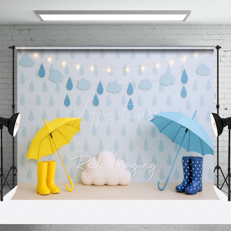 Aperturee - Aperturee Rainy Day Light Wooden Photography Combo Set Backdrop