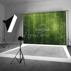 Aperturee - Aperturee Realistic Green Grass Soccer Field Backdrop Sports Theme Party Decoration Football Game Background