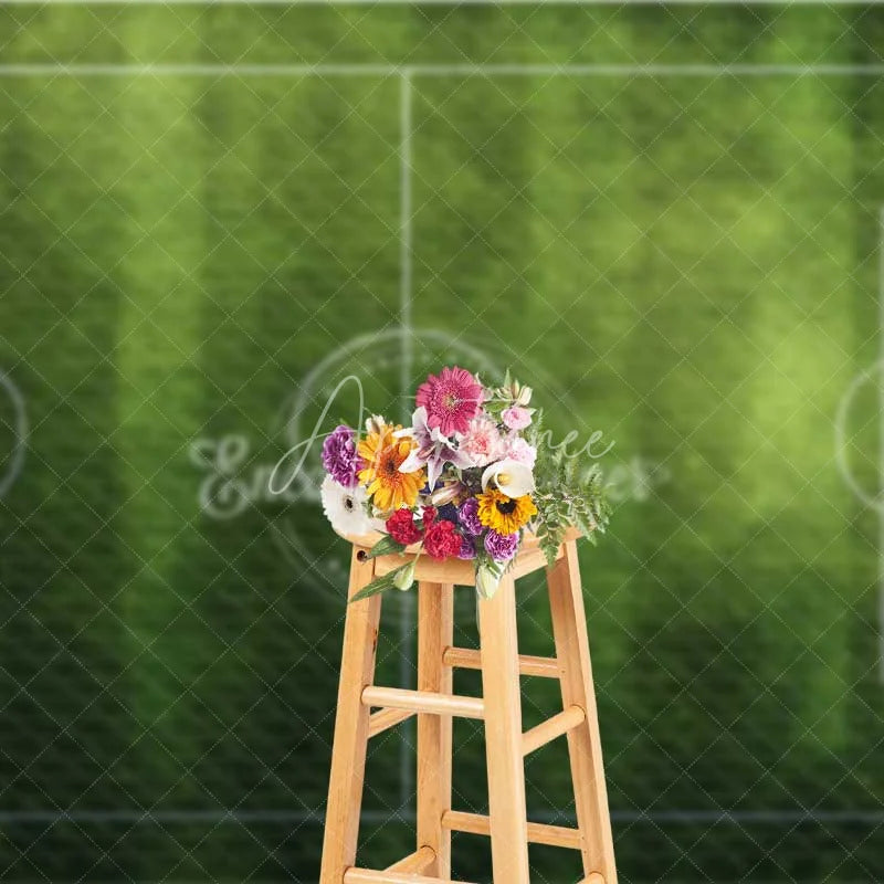 Aperturee - Aperturee Realistic Green Grass Soccer Field Backdrop Sports Theme Party Decoration Football Game Background