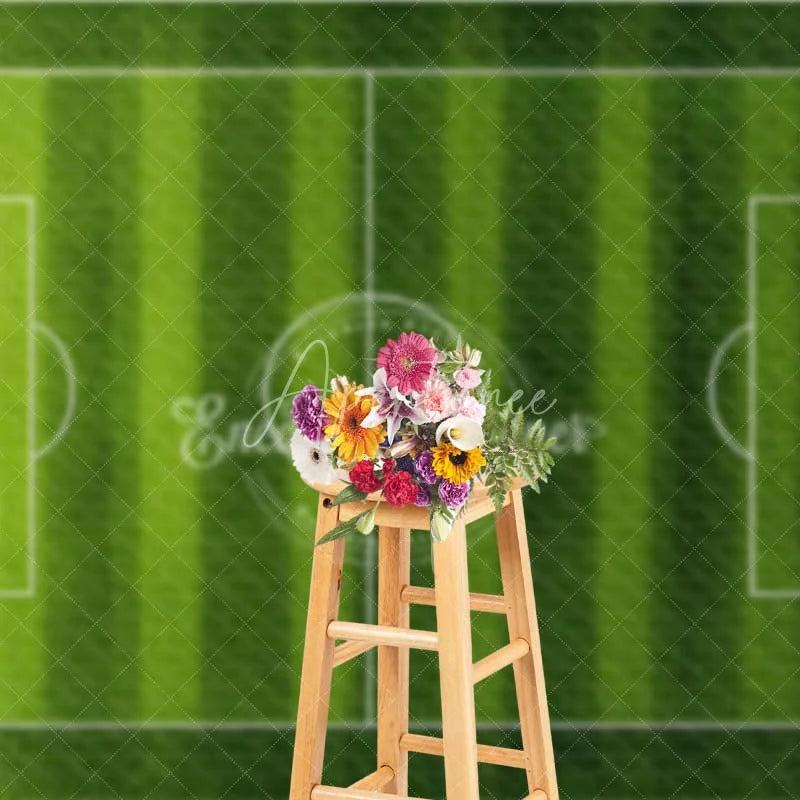 Aperturee - Aperturee Realistic Green Grass Soccer Field Backdrop Sports Theme Photography Background for Birthday Party Game Day