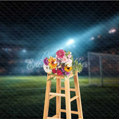Aperturee - Aperturee Realistic Sports Soccer Field Backdrop Night Game Stadium Lights Football Party Photography Background