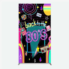 Aperturee - Aperturee Rectangle Backdrop Back to the 80s Neon Retro Cover Glow Party Graffiti Geometric Chiara Wall Background Birthday