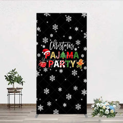Aperturee - Aperturee Rectangle Backdrop Christmas Pajama Party Winter Gingerbread Man Cocoa Snowflake Rectangle Cover