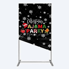Aperturee - Aperturee Rectangle Backdrop Christmas Pajama Party Winter Gingerbread Man Cocoa Snowflake Rectangle Cover