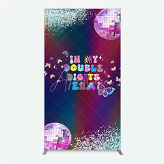 Aperturee - Aperturee Rectangle Backdrop In My Double Digits Era Groovy Disco Ball Butterfly Birthday Rectangle Cover