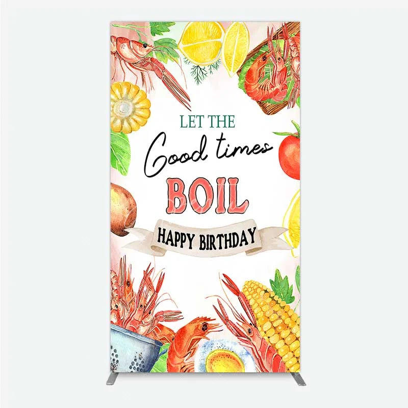 Aperturee - Aperturee Rectangle Backdrop Seafood Boil Birthday Summer Crawfish Lemon Good Times Rectangle Cover