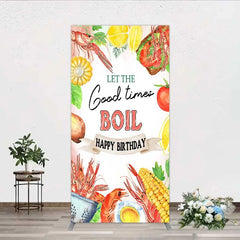 Aperturee - Aperturee Rectangle Backdrop Seafood Boil Birthday Summer Crawfish Lemon Good Times Rectangle Cover