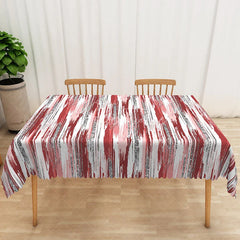 Aperturee - Aperturee Red and Grey Gradient Glitter Rectangle Tablecloth for Modern and Glamorous Holiday Party Decor