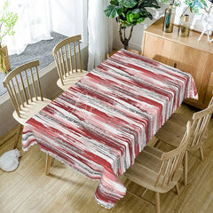 Aperturee - Aperturee Red and Grey Gradient Glitter Rectangle Tablecloth for Modern and Glamorous Holiday Party Decor