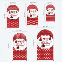 Aperturee - Aperturee Red and White Polka Dot Ladybug Baby Shower Arch Backdrop Kit Cute Little Ladybug is on Her Way Party Decor