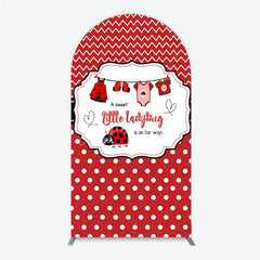 Aperturee - Aperturee Red and White Polka Dot Ladybug Baby Shower Arch Backdrop Kit Cute Little Ladybug is on Her Way Party Decor