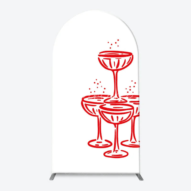 Aperturee - Aperturee Red and White That’s Amore Arch Backdrop Kit Romantic Bridal Shower Celebration Party Decor