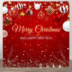 Aperturee - Aperturee Red Bells Merry Christmas Double-Sided Backdrop