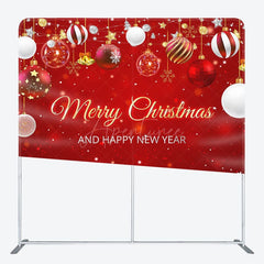 Aperturee - Aperturee Red Bells Merry Christmas Double-Sided Backdrop