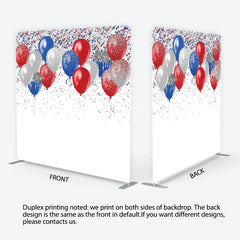 Aperturee - Aperturee Red Blue and Silver Glitter Balloons Backdrop Birthday Party Confetti Decor Photography Tension Fabric Backdrop