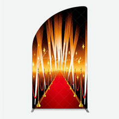 Aperturee - Aperturee Red Carpet Half Moon Arch Backdrop Hollywood Movie Night VIP Star Party Decoration