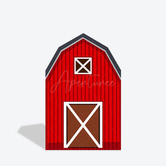 Aperturee - Aperturee Red Farm House Barn Door Arch Backdrop For Birthday