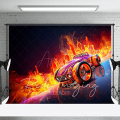 Aperturee - Aperturee Red Fiery Hot Wheels Sports Photography Backdrop