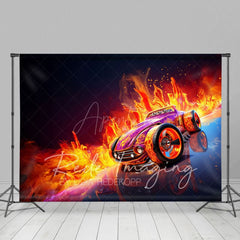 Aperturee - Aperturee Red Fiery Hot Wheels Sports Photography Backdrop