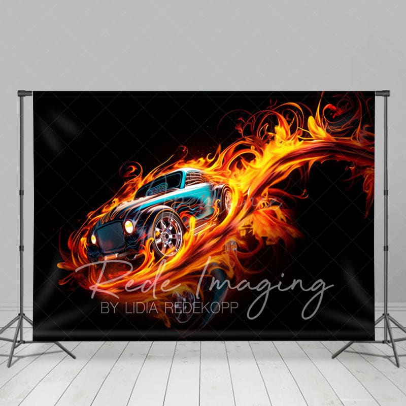 Aperturee - Aperturee Red Fiery Need For Speed Sport Photography Backdrop