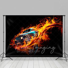 Aperturee - Aperturee Red Fiery Need For Speed Sport Photography Backdrop