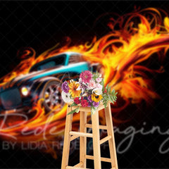 Aperturee - Aperturee Red Fiery Need For Speed Sport Photography Backdrop