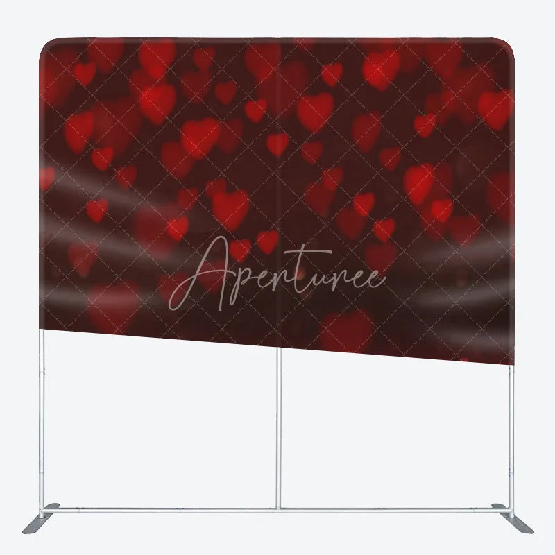 Aperturee - Aperturee Red Heart Bokeh Double Sided Backdrop Glitter Shimmer for Valentine’s Day Romantic Party Photo Booth Decor