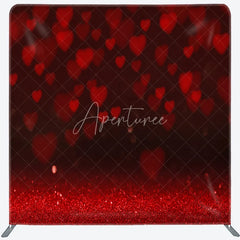 Aperturee - Aperturee Red Heart Bokeh Double Sided Backdrop Glitter Shimmer for Valentine’s Day Romantic Party Photo Booth Decor