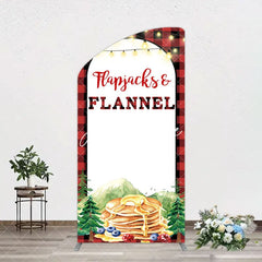Aperturee - Aperturee Red Plaid Lighted Flapjacks Flannel Arch Backdrop