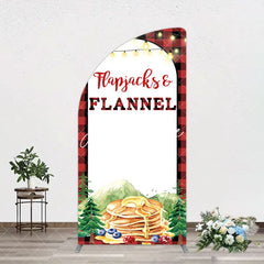 Aperturee - Aperturee Red Plaid Lighted Flapjacks Flannel Arch Backdrop