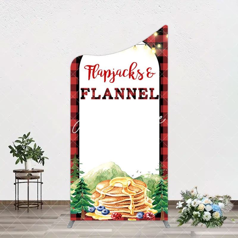 Aperturee - Aperturee Red Plaid Lighted Flapjacks Flannel Arch Backdrop