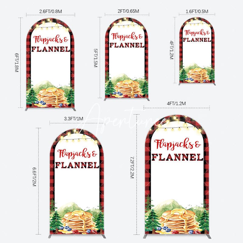 Aperturee - Aperturee Red Plaid Lighted Flapjacks Flannel Arch Backdrop