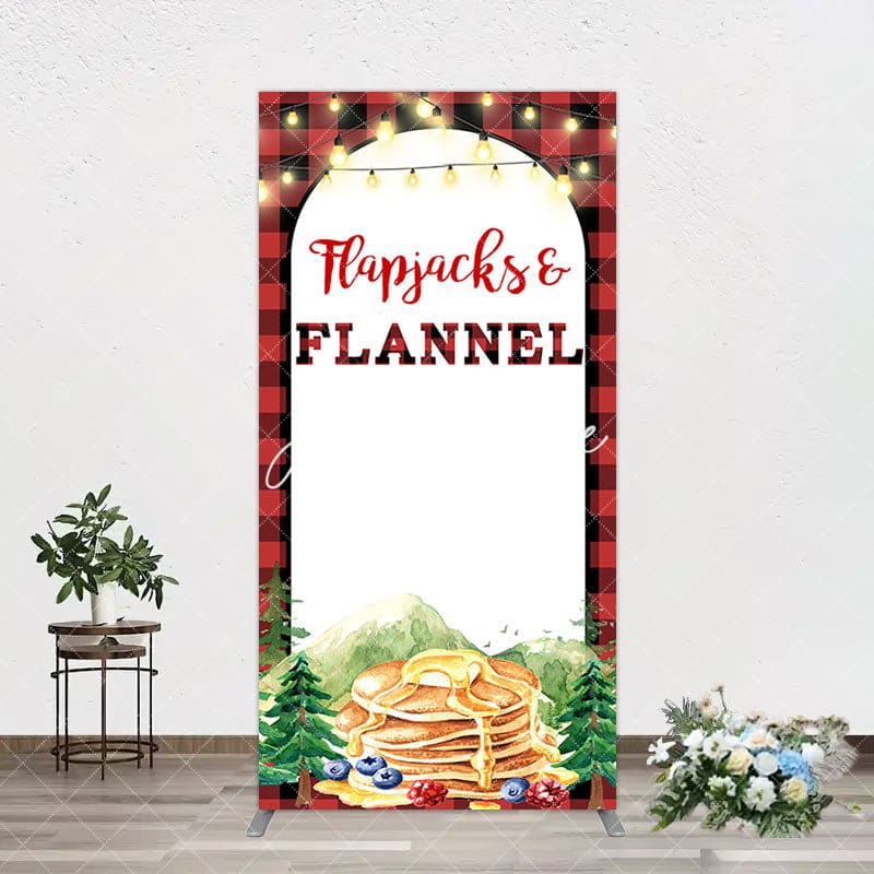 Aperturee - Aperturee Red Plaid Lighted Flapjacks Flannel Arch Backdrop