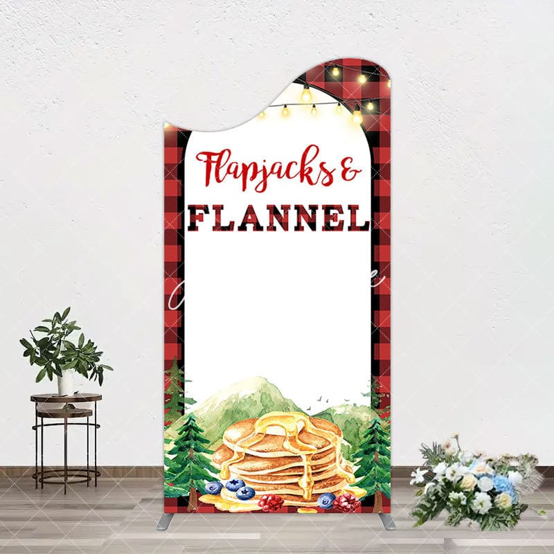 Aperturee - Aperturee Red Plaid Lighted Flapjacks Flannel Arch Backdrop