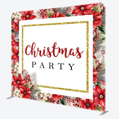 Aperturee - Aperturee Red Poinsettia Plant Leaf Pillow Cover Backdrop