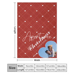 Aperturee - Aperturee Red Rhombus Christmas Custom Name Photo Blanket
