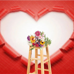 Aperturee - Aperturee Red Ripped Paper Heart Backdrop White Space Love Concept Background Creative Valentine Day Photography Prop
